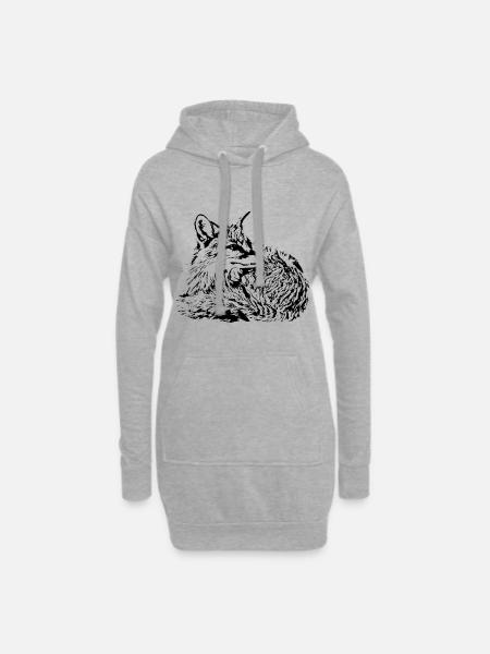 Fuchs - Hoodie-Kleid - Grau meliert