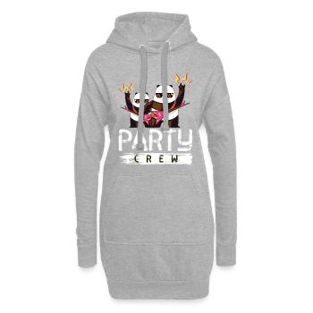 panda party crew - Hoodie-Kleid - Grau meliert - Vorne