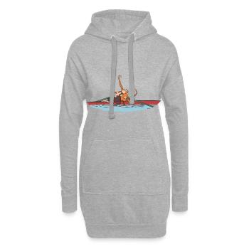 Idée cadeau Deux rameurs après la victoire - Sweat-shirt à capuche long Femme - gris chiné - Devant