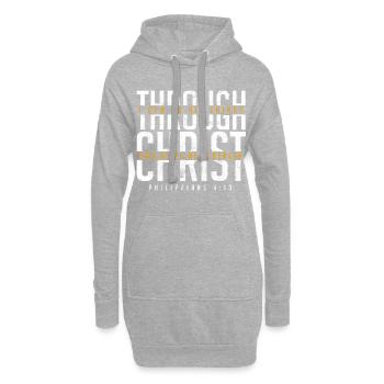 Bibelvers Glaube Jesus - Hoodie-Kleid - Grau meliert - Vorne