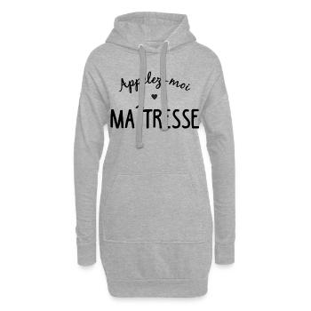 Appelez-moi Maîtresse - Sweat-shirt à capuche long Femme - gris chiné - Devant