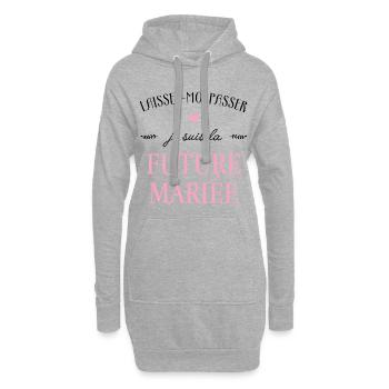 Laissez-moi passer - mariée - Sweat-shirt à capuche long Femme - gris chiné - Devant
