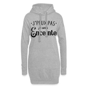 Je suis enceinte - Sweat-shirt à capuche long Femme - gris chiné - Devant