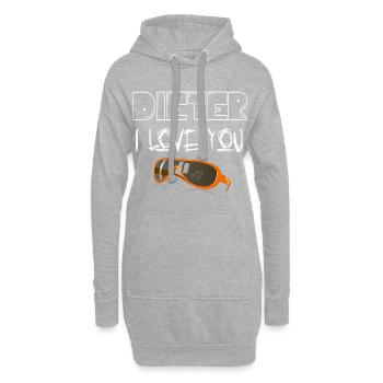 Dieter je t'aime t-shirt idée cadeau - Sweat-shirt à capuche long Femme - gris chiné - Devant