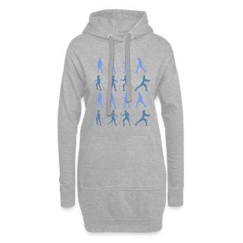 Silhouettes de marche nordique - Sweat-shirt à capuche long Femme - gris chiné - Devant