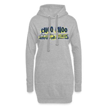 Trains trains locomotive cadeau - Sweat-shirt à capuche long Femme - gris chiné - Devant