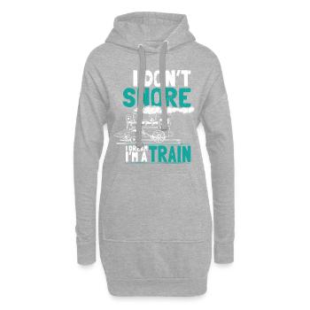 Ronfler comme un train rêve - Sweat-shirt à capuche long Femme - gris chiné - Devant