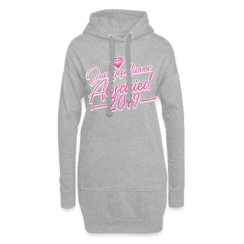 partie de poule 2019 diamant - Sweat-shirt à capuche long Femme - gris chiné - Devant