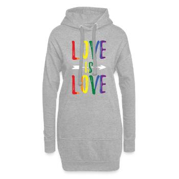 LGBT L’amour est le symbole de l’amour - Sweat-shirt à capuche long Femme - gris chiné - Devant