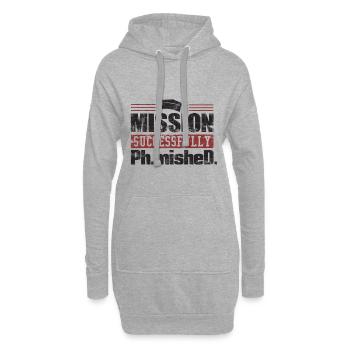 Mission Succsessfully Finished Gift - Hoodie Dress - heather grey - Front