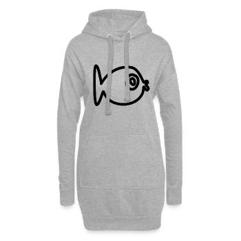 Tu es un poisson - Sweat-shirt à capuche long Femme - gris chiné - Devant