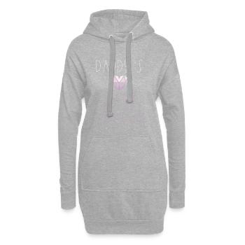 Papas kleine Prinzessin Herz Tochter Geschenk - Hoodie-Kleid - Grau meliert - Vorne