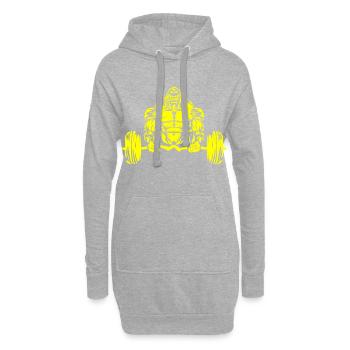 musculation bête de gymnase de gorille - Sweat-shirt à capuche long Femme - gris chiné - Devant
