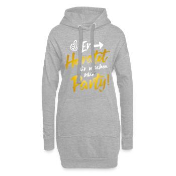 er heiratet wir machen party - Hoodie-Kleid - Grau meliert - Vorne