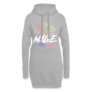 malle dj party crew - Hoodie-Kleid - Grau meliert - Vorne