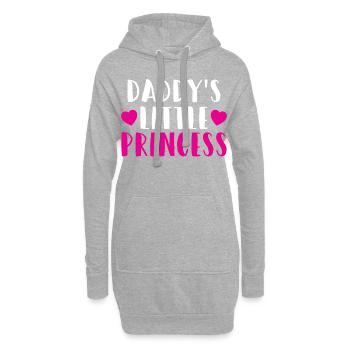 Papas kleine Prinzessin Herz Tochter Geschenk - Hoodie-Kleid - Grau meliert - Vorne