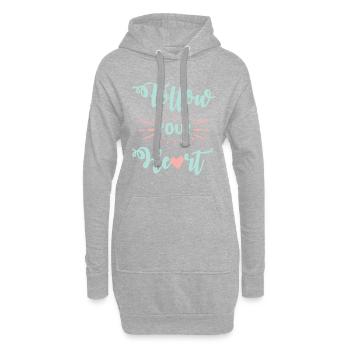 C’est le cœur qui suit le sort - Sweat-shirt à capuche long Femme - gris chiné - Devant