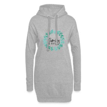 family est wreath Geschenk Familie Oma Opa Mama Pa - Hoodie-Kleid - Grau meliert - Vorne