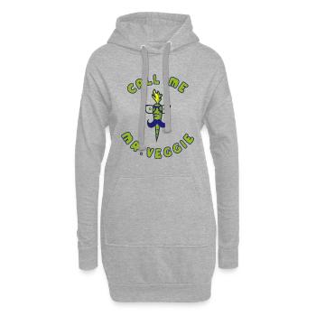 Call me Mr. Veggie Veganer Karotte - Hoodie-Kleid - Grau meliert - Vorne