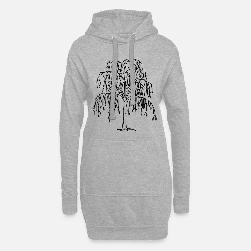 Baum - Hoodie-Kleid - Grau meliert