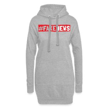 Fake News Hashtag Nouvelles - Sweat-shirt à capuche long Femme - gris chiné - Devant