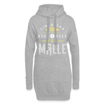 malle spruch bier - Hoodie-Kleid - Grau meliert - Vorne