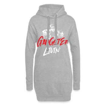 gangster leben - Hoodie-Kleid - Grau meliert - Vorne