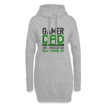 gamer dad Geschenk Vater Vatertag Vatertagsgeschen - Hoodie-Kleid - Grau meliert - Vorne