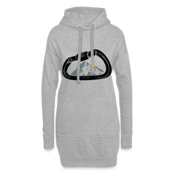 Escalade montagne grimpeur T-shirt renard cadeau - Sweat-shirt à capuche long Femme - gris chiné - Devant
