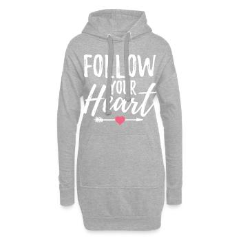 Folge deinem Herzen - Hoodie-Kleid - Grau meliert - Vorne