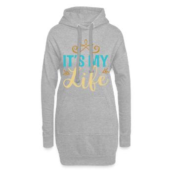C’est ma vie - Sweat-shirt à capuche long Femme - gris chiné - Devant