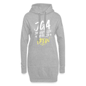 équipe de bachelor party jga - Sweat-shirt à capuche long Femme - gris chiné - Devant