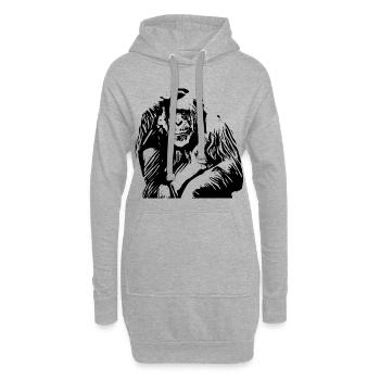 Chimpanzé - Sweat-shirt à capuche long Femme - gris chiné - Devant