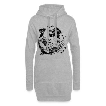 Cochons d'Inde - Sweat-shirt à capuche long Femme - gris chiné - Devant