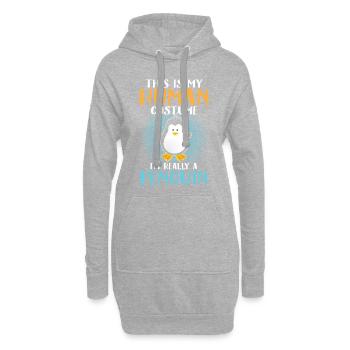 Pingouin en costume humain - Sweat-shirt à capuche long Femme - gris chiné - Devant