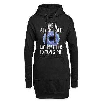 Schwarzes Loch Nichts entkommt - Hoodie-Kleid - Schwarz - Vorne