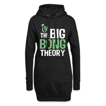 Big Bong Theory Gras High Weed Marihuana - Hoodie-Kleid - Schwarz - Vorne
