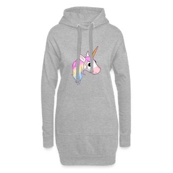 Licorne licornes licorne mignon - Sweat-shirt à capuche long Femme - gris chiné - Devant