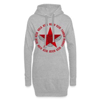 ROTER STERN EULE ANTIFA - FCKNZS - Hoodie-Kleid - Grau meliert - Vorne