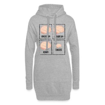 Nazis racistes | Antifa Statement Shirt Cadeau - Sweat-shirt à capuche long Femme - gris chiné - Devant