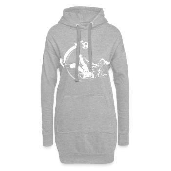 fussballerin fallrückzieher - Hoodie-Kleid - Grau meliert - Vorne