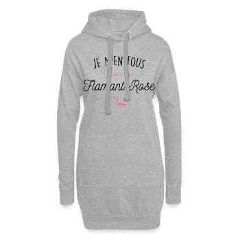 Je suis un flamant rose - Sweat-shirt à capuche long Femme - gris chiné - Devant