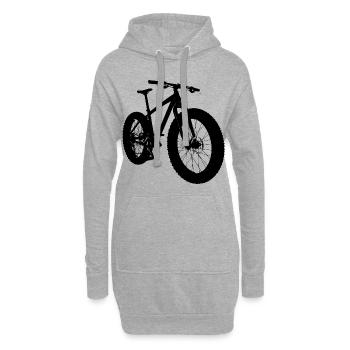 Fatbike cool - Sweat-shirt à capuche long Femme - gris chiné - Devant