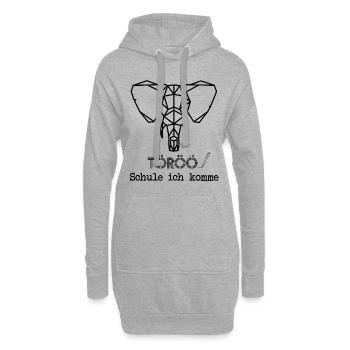 Schule ich komme! Töröö - Hoodie-Kleid - Grau meliert - Vorne