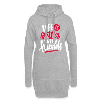 Meilleure vie d'amis - Sweat-shirt à capuche long Femme - gris chiné - Devant