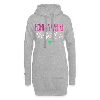 La famille dit l'amour à la maison - Sweat-shirt à capuche long Femme - gris chiné - Devant