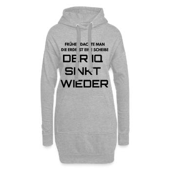Früher dachte man die erde ist eine Scheibe - Hoodie-Kleid - Grau meliert - Vorne