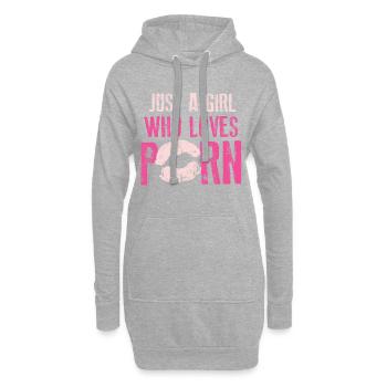 Fille porno fille femme - Sweat-shirt à capuche long Femme - gris chiné - Devant