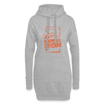 La cuisson est mon super pouvoir mon tablier est mon cadeau cape - Sweat-shirt à capuche long Femme - gris chiné - Devant