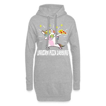 unicorn dab licorne pizza idée de cadeau - Sweat-shirt à capuche long Femme - gris chiné - Devant